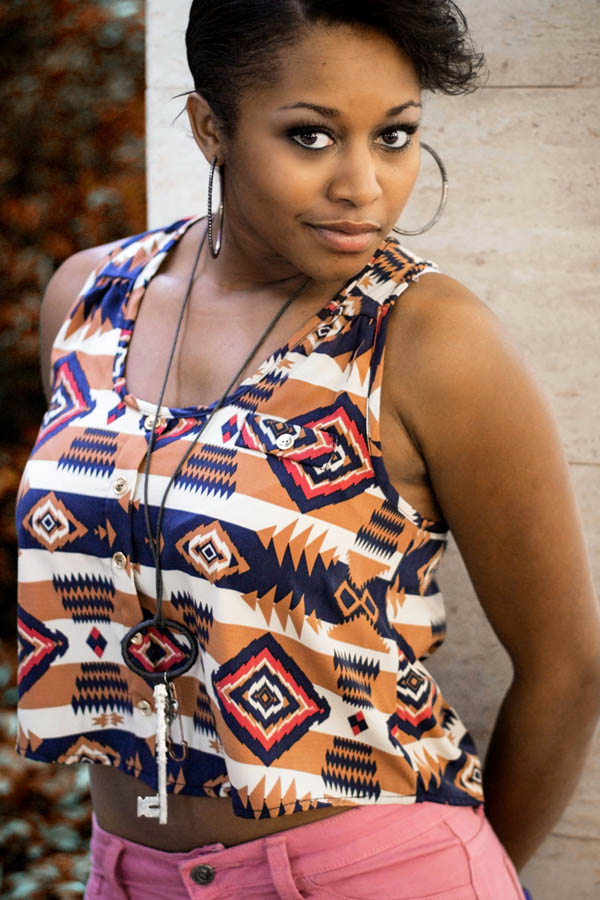 black female model downtown fashion portrait