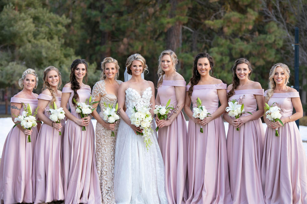 bridesmaids with bride Kristy Lee Cook at Orr wedding