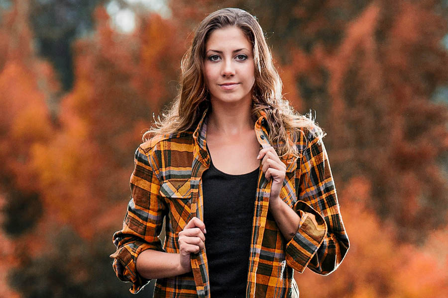portrait of ballet dancer is street clothes with oregon photographer