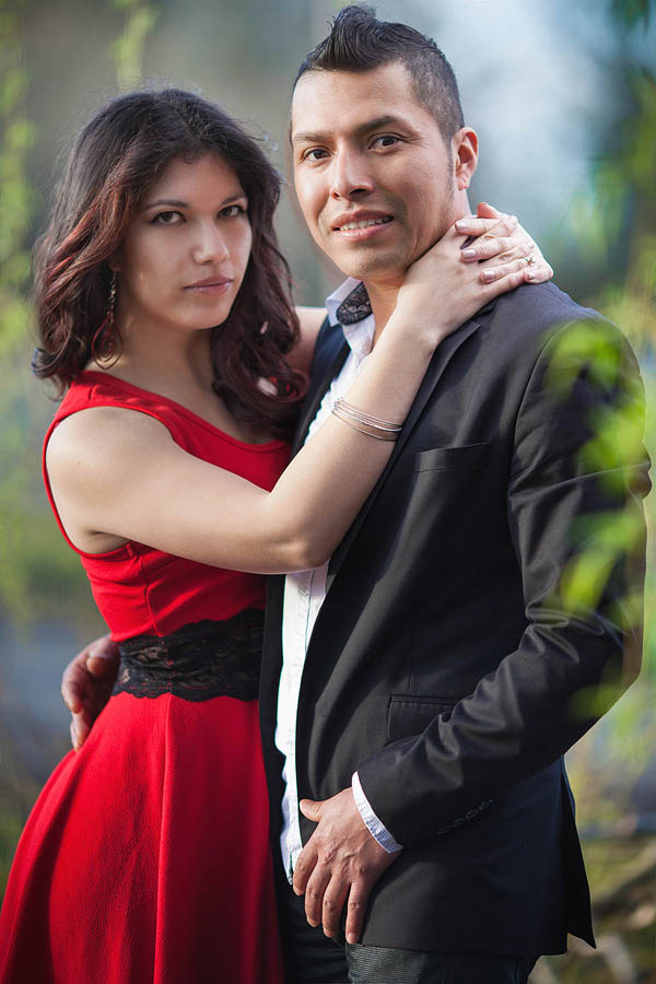 engagement photo session with hispanic couple