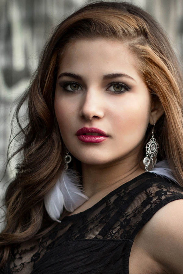 high school senior girl wearing black