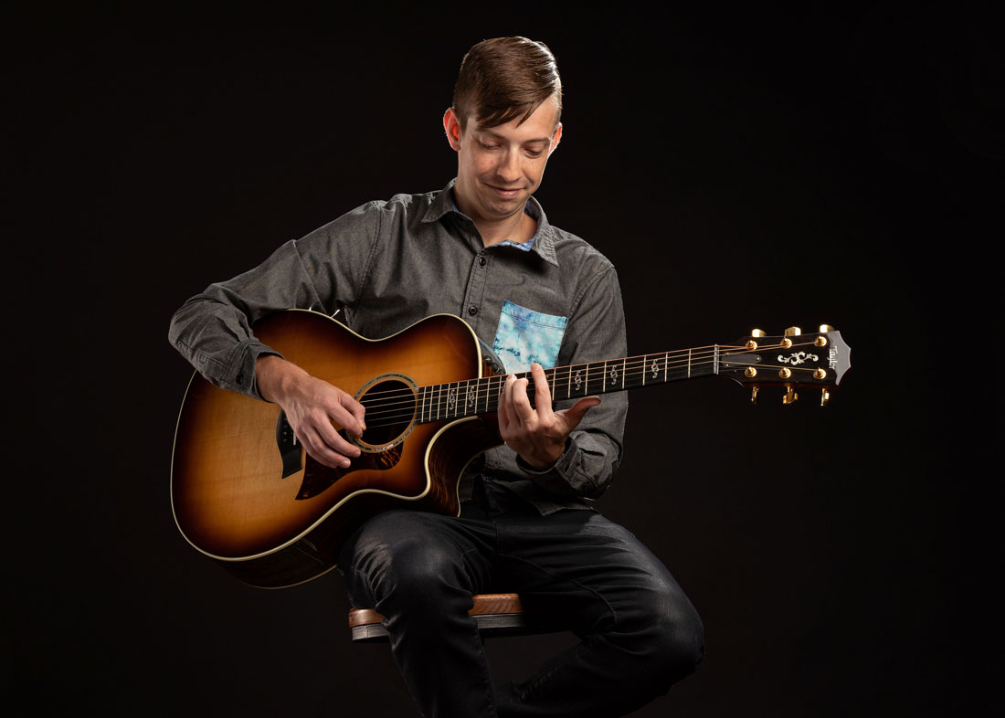 Medford Oregon studio photography of man in jean jacket