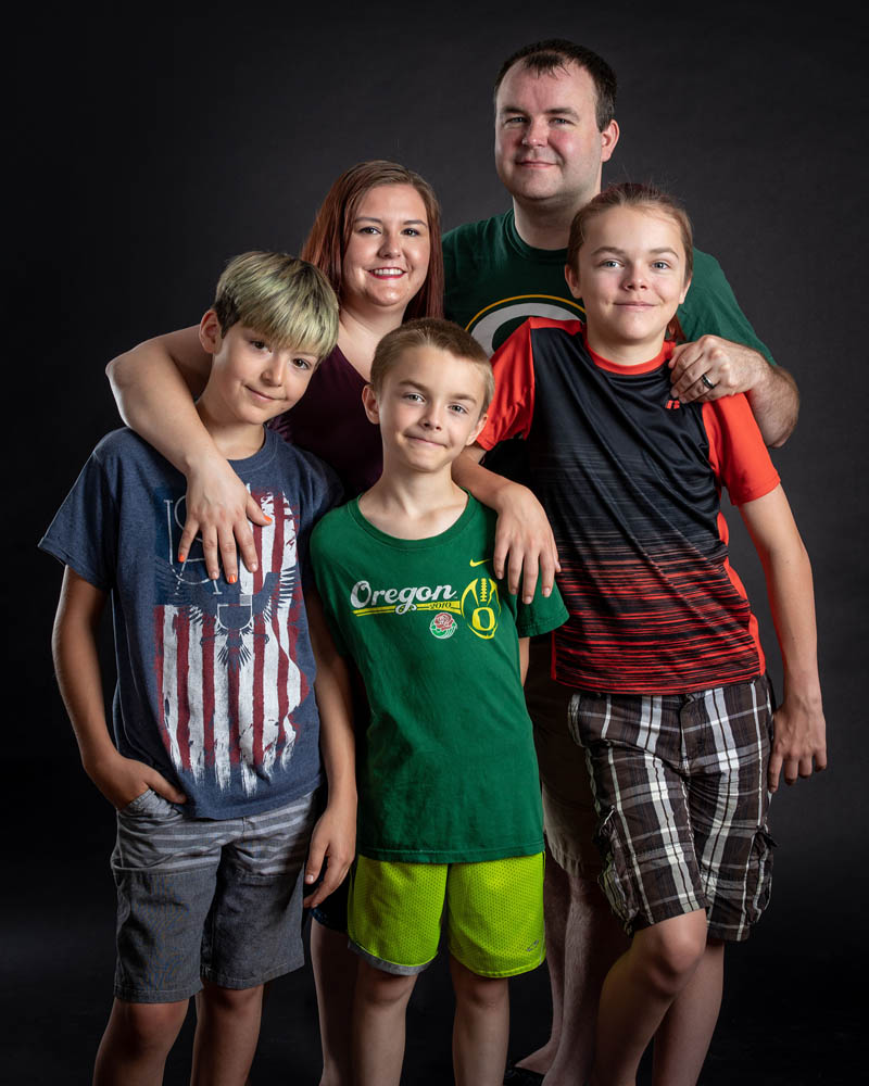 family thanksgiving portrait in snow at Jacksonville