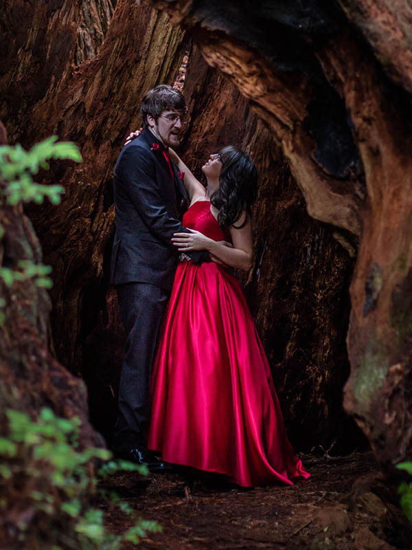 bride and groom holding hands after outdoor wedding